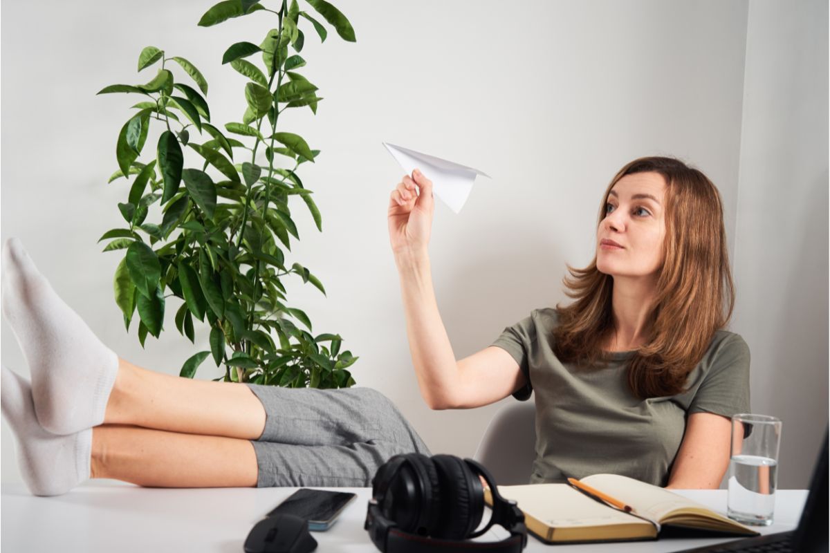 Woman Procrastinating