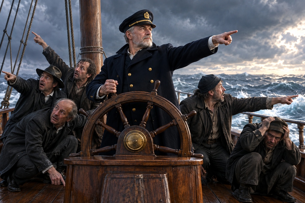 Ship's Captain Pointing the Way